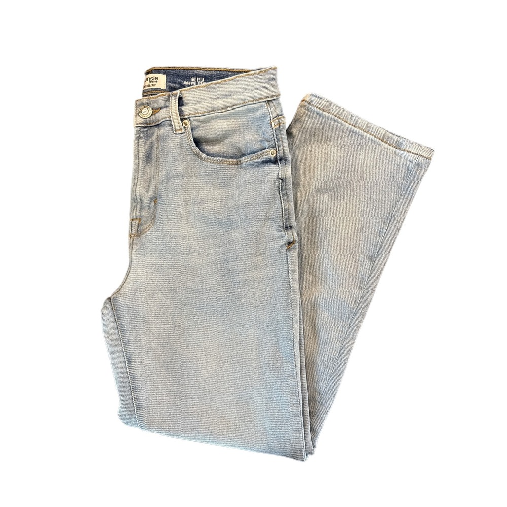 Kensie Jeans The Ella High‎ Rise Straight Vintage Luxe Light Wash Denim 28